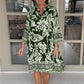 Casual vrouwenjurk met bloemenprint en V-hals