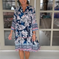 Casual vrouwenjurk met bloemenprint en V-hals
