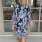Casual vrouwenjurk met bloemenprint en V-hals