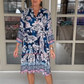 Casual vrouwenjurk met bloemenprint en V-hals