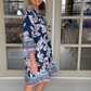 Casual vrouwenjurk met bloemenprint en V-hals