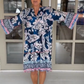 Casual vrouwenjurk met bloemenprint en V-hals