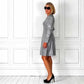 Graceful V-Neck Long Sleeve Glitter Sequin Dress