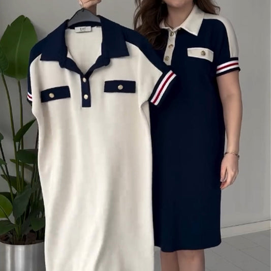 Dames casual jurk met korte mouwen