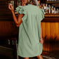 Dames casual V-hals jurk met ruches en plooien
