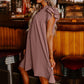 Dames casual V-hals jurk met ruches en plooien