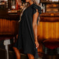 Dames casual V-hals jurk met ruches en plooien