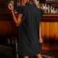 Dames casual V-hals jurk met ruches en plooien
