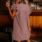 Dames casual V-hals jurk met ruches en plooien