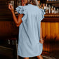 Dames casual V-hals jurk met ruches en plooien