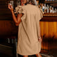 Dames casual V-hals jurk met ruches en plooien