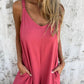 Casual dames-jumpsuit van katoen-linnenmix met zakken en verstelbare bandjes