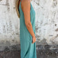 Casual dames-jumpsuit van katoen-linnenmix met zakken en verstelbare bandjes