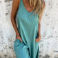 Casual dames-jumpsuit van katoen-linnenmix met zakken en verstelbare bandjes
