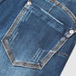 Capri-jeans met gescheurde opgerolde zoom