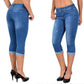 Capri-jeans met gescheurde opgerolde zoom