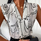 Trendy V-hals top met print en mouwloos model voor dames