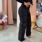 ⏳Tijdelijke aanbieding⏰Dames wijde broek met zakken en strass steentjes