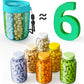Pillendispenserfles met 6 compartimenten