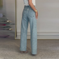 👖 Tijdelijke aanbieding 2026: 50% korting! ✨ Straight Leg Rhinestone Jeans - Kristalborduursel, hoog getailleerde pasvorm, straalt elegantie uit 💎👖