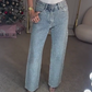 👖 Tijdelijke aanbieding 2026: 50% korting! ✨ Straight Leg Rhinestone Jeans - Kristalborduursel, hoog getailleerde pasvorm, straalt elegantie uit 💎👖