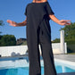 🌸Zomerkortingen 50% KORTING🌸Eenkleurige off-shoulder top & broekenset