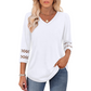 🎁2026 Nieuw binnen 50% KORTING💥Dames Casual Top met V-hals en Effen Kleur