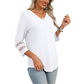 🎁2026 Nieuw binnen 50% KORTING💥Dames Casual Top met V-hals en Effen Kleur