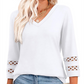 🎁2026 Nieuw binnen 50% KORTING💥Dames Casual Top met V-hals en Effen Kleur