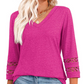🎁2026 Nieuw binnen 50% KORTING💥Dames Casual Top met V-hals en Effen Kleur