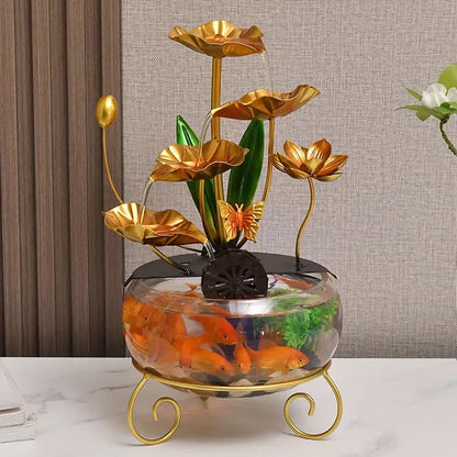 🔥2025 Hot sale 🔥Creatief luxe ornament in de vorm van een aquarium met lotusbloem