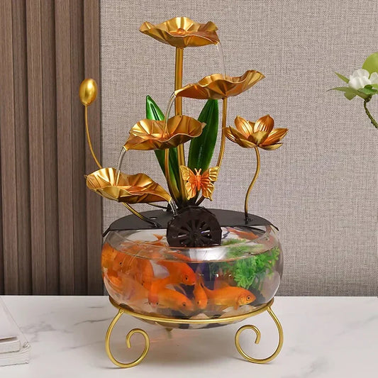 🔥2025 Hot sale 🔥Creatief luxe ornament in de vorm van een aquarium met lotusbloem