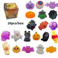 Set van 24 Halloween Squishies stressverlichtende speeltjes, klassieke pompoen-, spook- en vleermuisvormen, superzacht TPR-materiaal met een elastisch knijpgevoel, wasbaar en duurzaam, diverse set voor feestjes, beloningen in de klas en trick-or-treat.