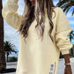 🔥 Lange Mouw Pullover met Rits Slit – Casual Sweatshirt Jurk voor Dames