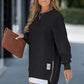 🔥 Lange Mouw Pullover met Rits Slit – Casual Sweatshirt Jurk voor Dames