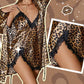 🍂Sexy Luipaardprint Badjas & Nachthemd Set💕