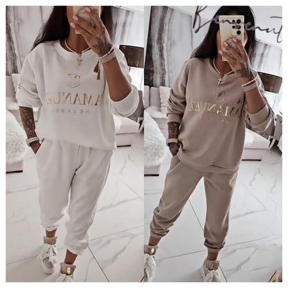 🎁2026 Nieuw binnen 50% KORTING💥🍁🍂Dames set met lange mouwen top en broek
