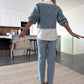 💥🎁2026 Nieuw binnen 50% KORTING💥💥 Modieuze Tweedelige Denim Set voor Dames - Lange Mouwen Top & Broek!