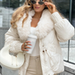 🔥 50% KORTING ! ✨ Korte Jas met Nepbontkraag - Gevoerde Warmte, Winddicht, Zijzakken 🧥❄️