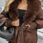 🔥 50% KORTING ! ✨ Korte Jas met Nepbontkraag - Gevoerde Warmte, Winddicht, Zijzakken 🧥❄️