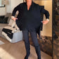 Casual damesblouse met revers en lange mouwen