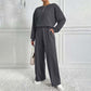 🔥 2026 Limited Deal – 50% KORTING 🔥 Dames Knusse 2-Delige Set | Comfortabele Lange Mouwen Top & Relaxed Broek – Moeiteloos Stijlvol
