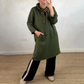 Oversized lange hoodiejurk met zakken voor dames