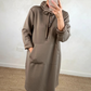 Oversized lange hoodiejurk met zakken voor dames