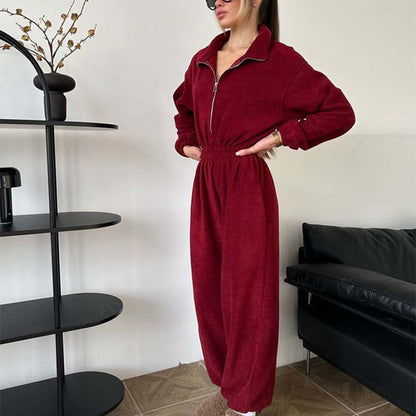 Gezellige warme jumpsuit met ritssluiting aan de voorkant⚡Perfect voor winteravonden – Warme jumpsuit met rits, comfy & cozy! (Beperkte voorraad!)