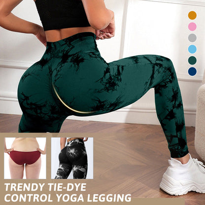 Trendy tie-dye yoga-legging voor vrouwen met buikcontrole