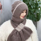 ❄️👩 Geïntegreerde Winddichte Muts Sjaal voor Dames – Warm Gebreid Ontwerp, Oorbescherming & Meerdere Kleuren (Veelzijdig voor Winteractiviteiten)!