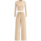 Crop top en rechte broek Tweedelige loungeset
