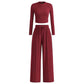 Crop top en rechte broek Tweedelige loungeset