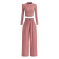 Crop top en rechte broek Tweedelige loungeset